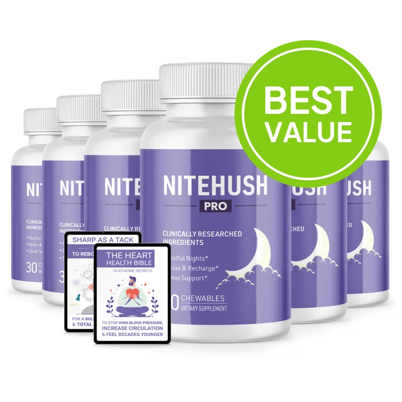 NiteHush Pro Sleep Health — 6 Bottle / 180 Day Pack